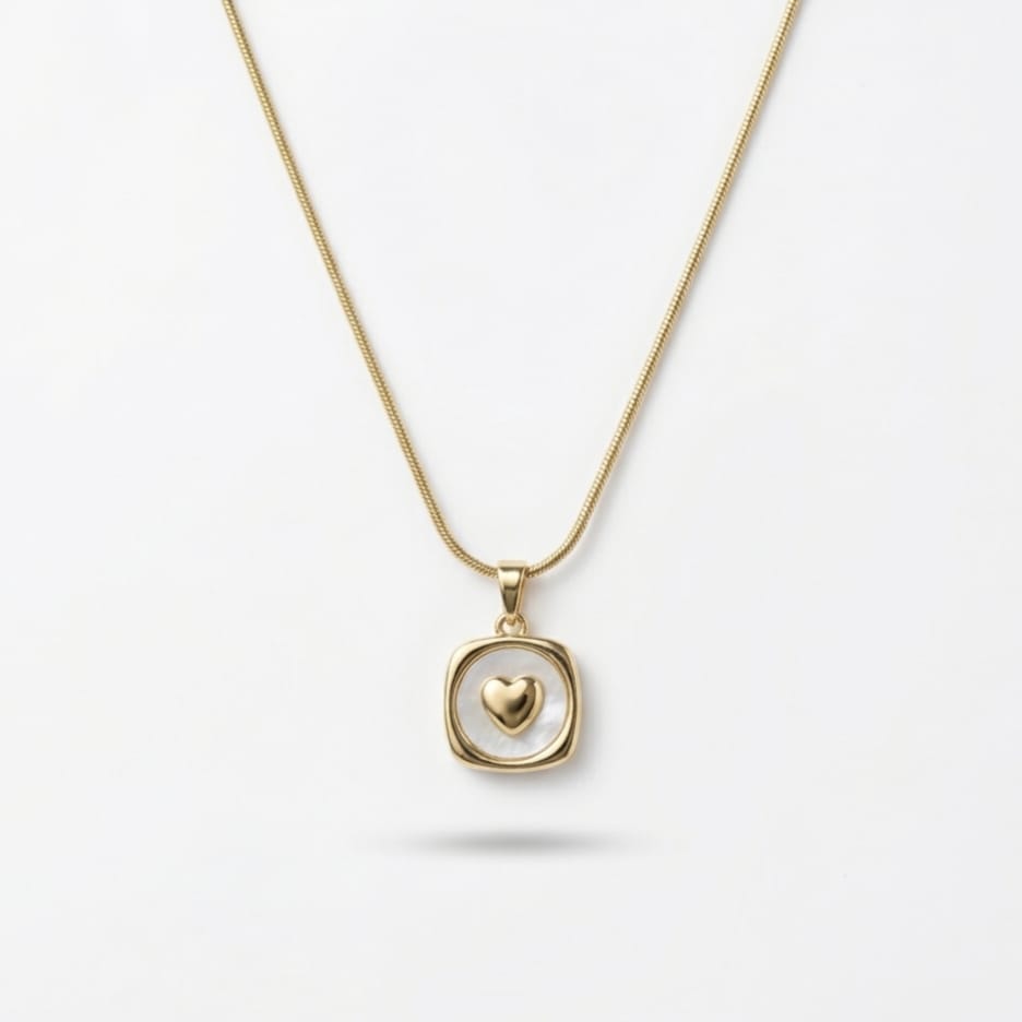 Anti-Tarnish Gold Plated Stainless Steel Heart Pendant Necklace